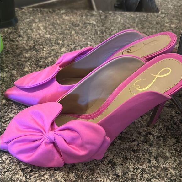 Sam Edelman Fuchsia Bow Slingback Heels - Picture 8 of 13